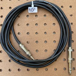 Live Wire Balanced 1/4” TRS Instrumental Audio Cable 10 Feet 