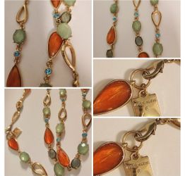 Vintage Ann Klein Multicolor Crystal Gold-toned Necklace