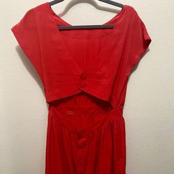 MNG By Mango Women’s Open Back Red Dress