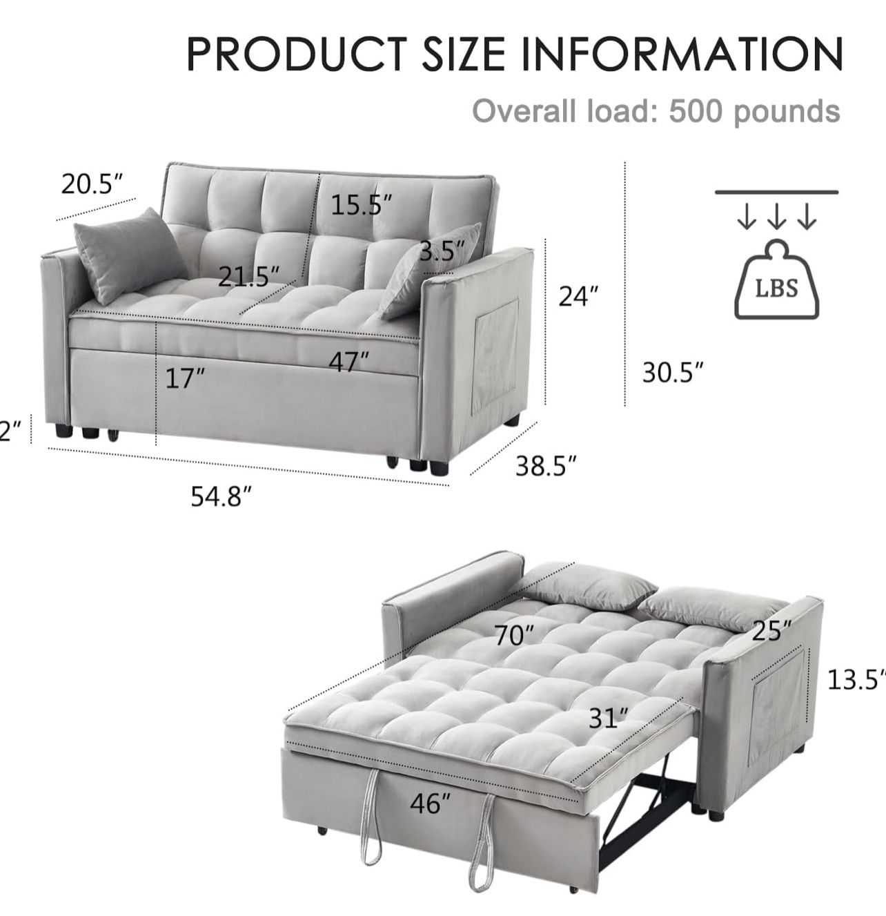 3 in 1 Convertible Sleeper Sofa Bed for Sale in Pico Rivera, CA - OfferUp