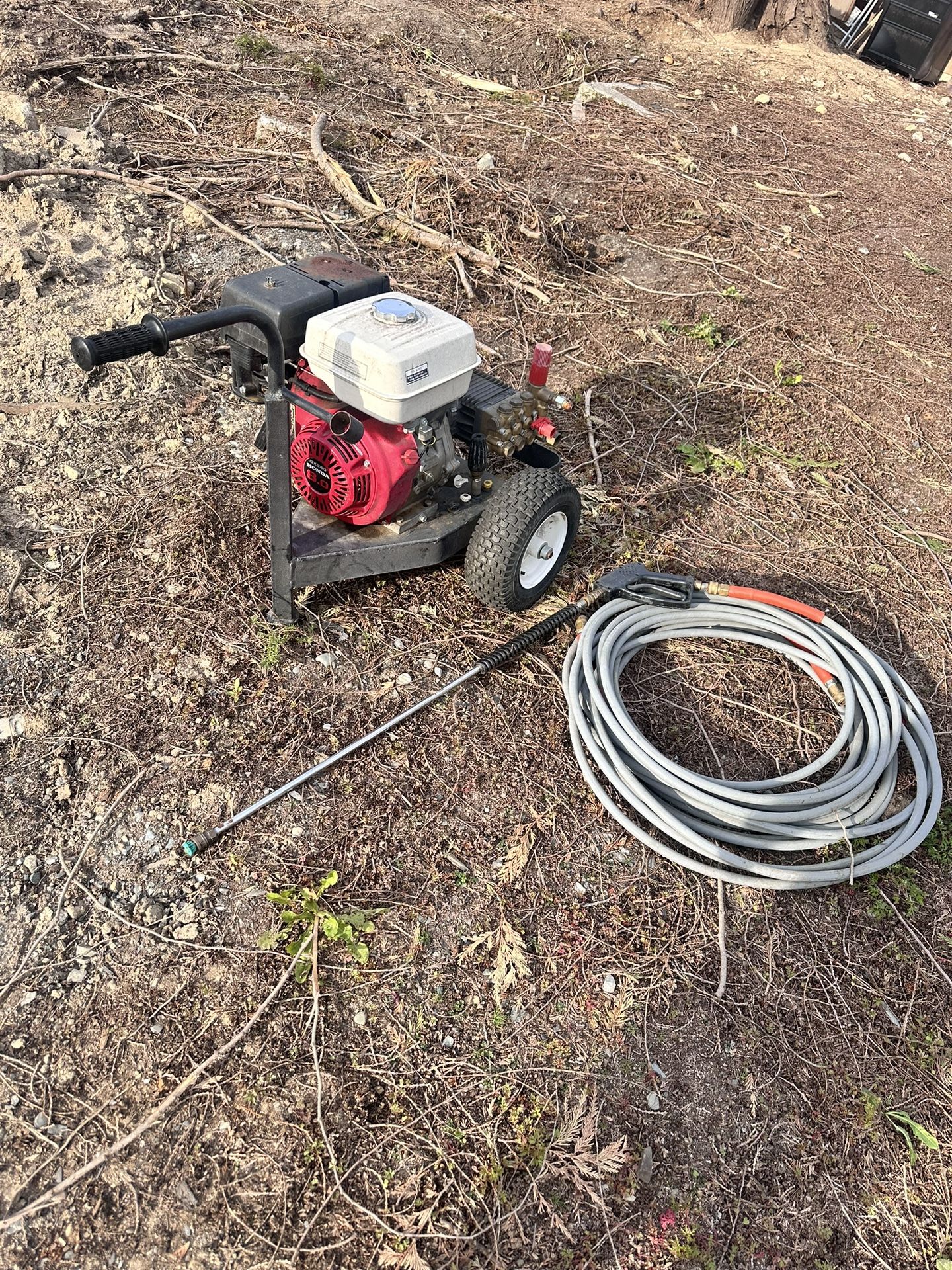 Honda Commercial Pressure Washer with heavy duty stand and hoses