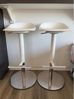 Two White Barstools  A lmost New