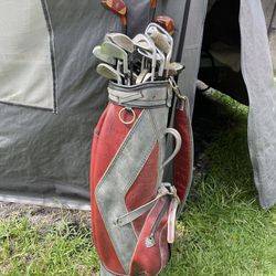 Golf clubs, golf bag, golf balls everything for $25