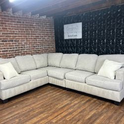 Delivery Available light gray L shape sectional sofa couch