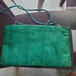 Green Snakeskin Look Clemente Purse 