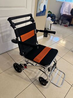 Lightweight Folding Transport Wheelchair and Walker