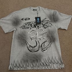 Hellstar grey Tee size M FITS LIKE L