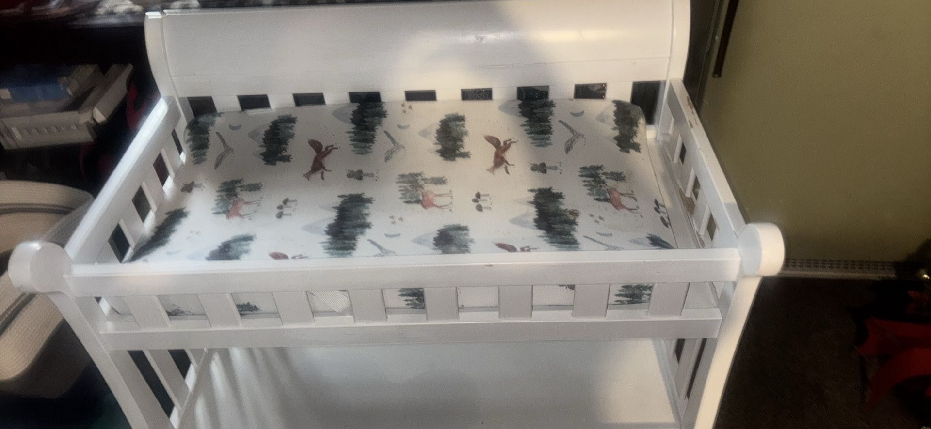 Gender Neutral Changing Table- White Wooden