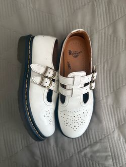 Dr. Martens White Patent Leather Mary Jane Shoes Size 8