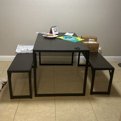 Dining Table With 2 Benches 