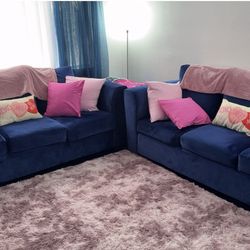 Beautiful Blue Velvet couches!