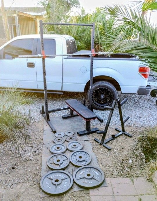 240lbs Olympic Weights+ Squat Rack+ Bench+ Barbell 