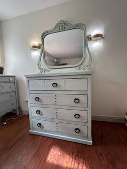 Coastal mint chic Dresser and mirror