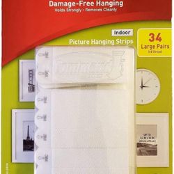 Command Indoor Picture Hanging Strips 31 Large Pairs, 48 Total Strips =N1-337