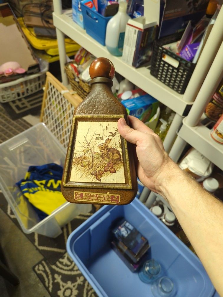 Beam's Choice whiskey bottle empty James Lockhart cottontail