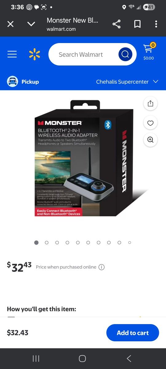 Monster Bluetooth Receiver/ Transmitter