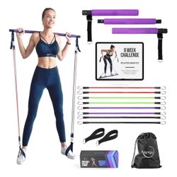 Portable Pilates Bar Kit with Resistance Bands