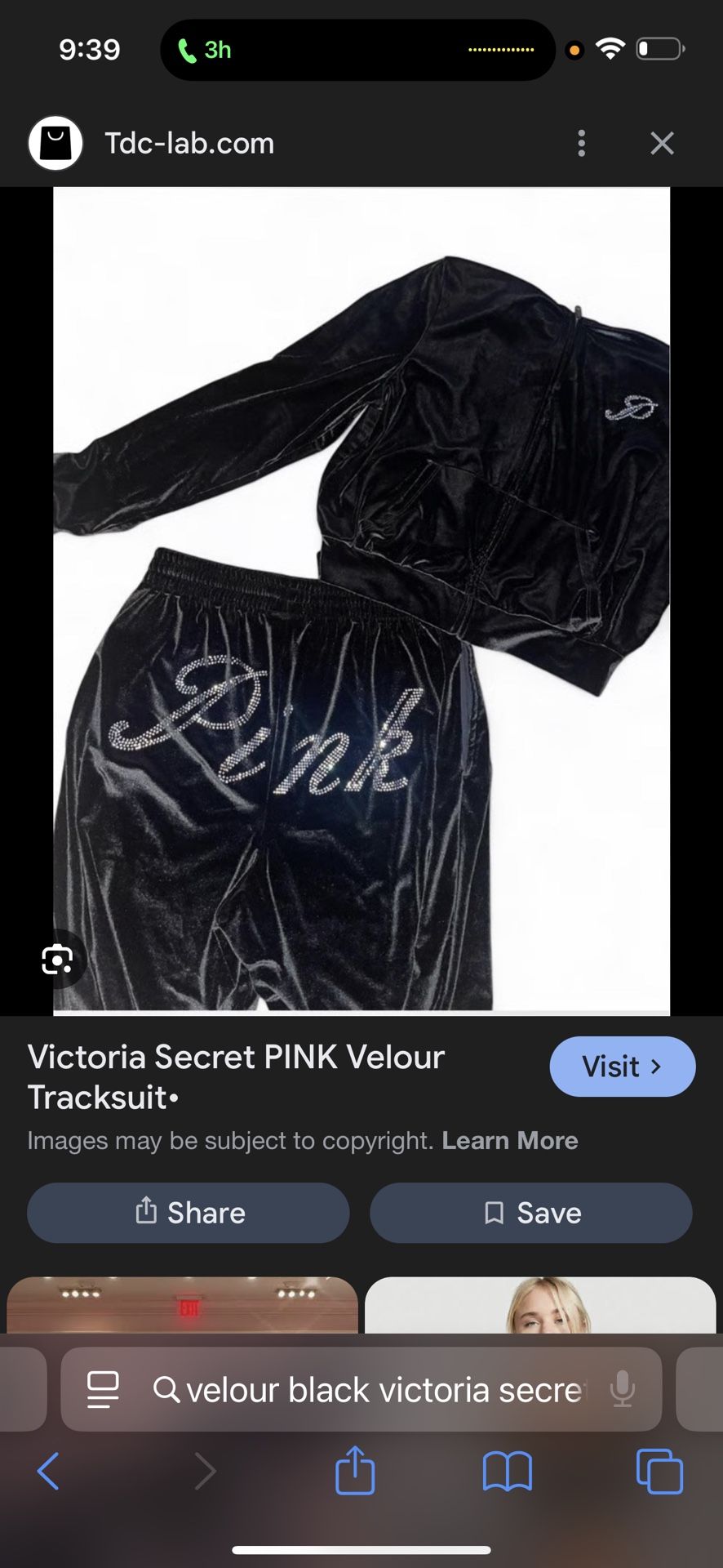 Black VS/ PINK Velour Sweatsuit!!