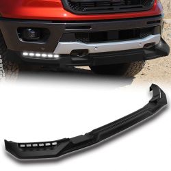 For 2019 2020 2021 2022 2023 Ford Ranger Black Front Bumper Lip LED Sequential Running Lights -(2-PU-113-LED