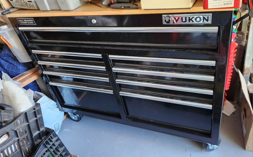 Yukon 46 Inches Metal Cabinet With Wood Top / 2 Keys - Last One.