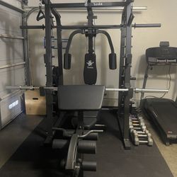 Vesta Fitness Smith Machine 2001 w/Bench Attachment | 230lb Bumpers Weights | 7ft Olympic Bar | Fitness | Gym Equipment | FREE DELIVERY 🚚 