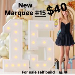Number 15 Marquee NEW 4ft Light Up