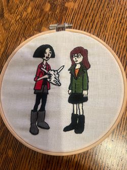 Hand Embroidered Daria and Jane