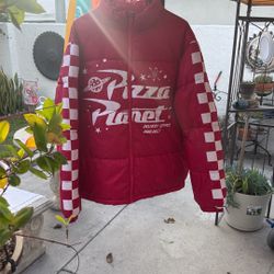 Disney Parks Toy Story Pizza Planet Puffer Jacket Full Zip Size Large