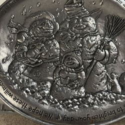 Carson Statesmetal Snowman Pewter Plate