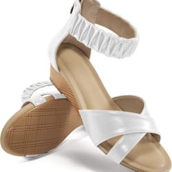 HARENCE Womens Sandals Wedge Shoes: Comfortable Dressy Platform Sandal 8 1/2