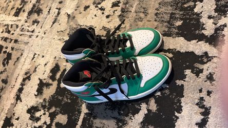 Nike Air Jordan 1 Mid Green White Sneakers