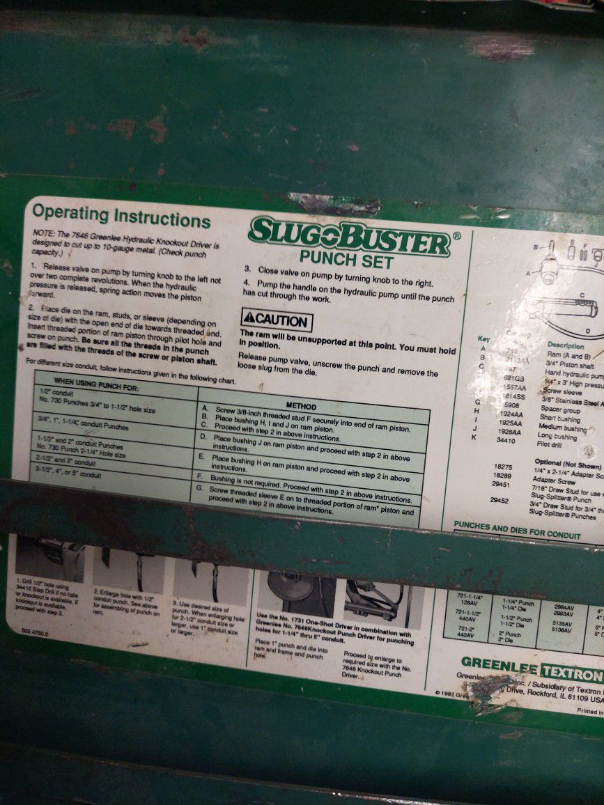 Greenlee Slugbuster Punch Kit