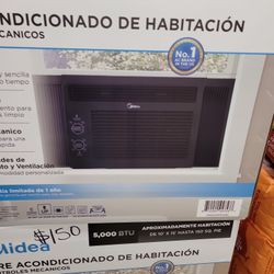 Midea 5,000 BTU 150 sq. ft. Mechanical Window Air Conditioner, Black, MAW05M1WBL,