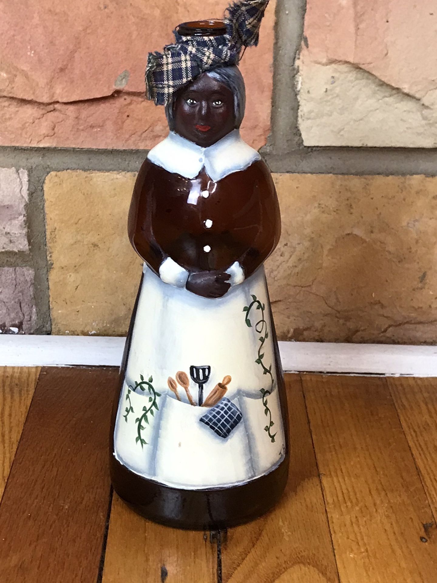 Vintage Mrs. Butterworth/Hand Painted Folk Art/Hand Soap/Syrup Bottle