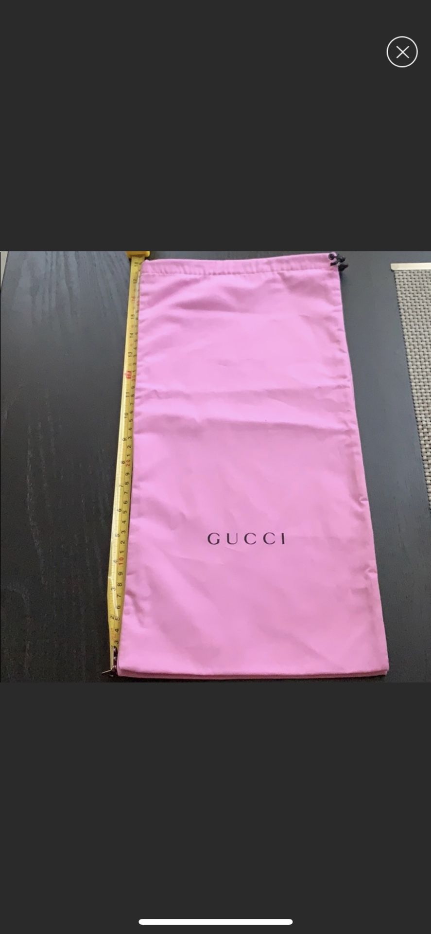 Gucci pink dust bag hot sale