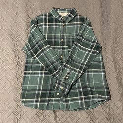 H&M Dark Green Plaid Casual Shirt