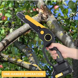 2-IN-1 Cordless Chainsaw,High Temperature Hardened Chain Chainsaw with 2 x 2.0Ah Battery, Saws for Tree Pruning US Plug