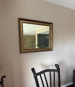 Large Ornate Gold Framed Wall Mirror - Elegant Beveled Glass