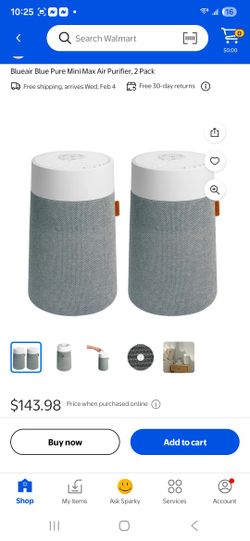 New Blueair Blue Pure Mini Max Air Purifier, 2 Pack