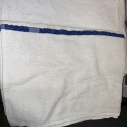Towels Striped White/blue 2 Pack 24” X 48” 100 % Cotton 