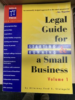 Legal guide for starting running a small business volume 1