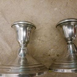 Antique Gorham English Sterling Silver Weighted Candleholder Set