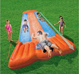 Bestway H2OGO! 18' Triple Water Slip N and Slide Kid's Pool Toys Outdoor SummerFirm $40