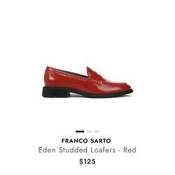 Franco Sarto Eden Studded Loafers - Red