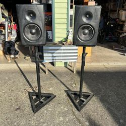 M Audio CX-8 Monitors and Onstage Stands.