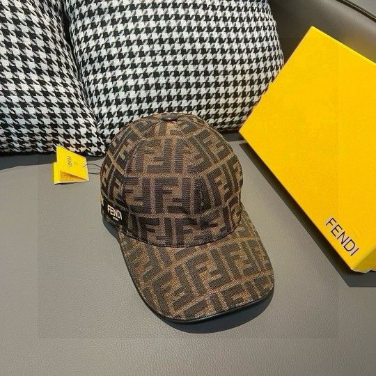 Fendi brown patterned hat