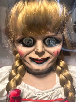 Trick or Treat Studios The Conjuring Annabelle Doll, an officially licensed 1:1 scale life-size prop replica standing approximately 40 inches tall.