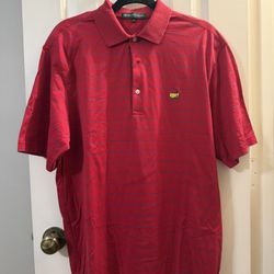 Masters Augusta National Polo Shirt Men's Medium Red Logo Casual Golf 