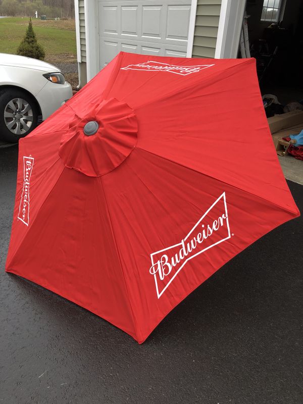 Ing A Brand New In The Box Budweiser Canvas Patio Umbrella For Box Budweiser Canvas Patio Umbrella