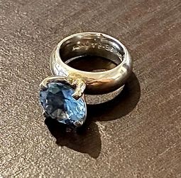 Stirling silver with topaz gem, ladies ring